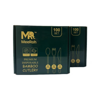 MeeRoh Premium Bamboo Disposable Cutlery – Strong, Smooth & Eco-Friendly
