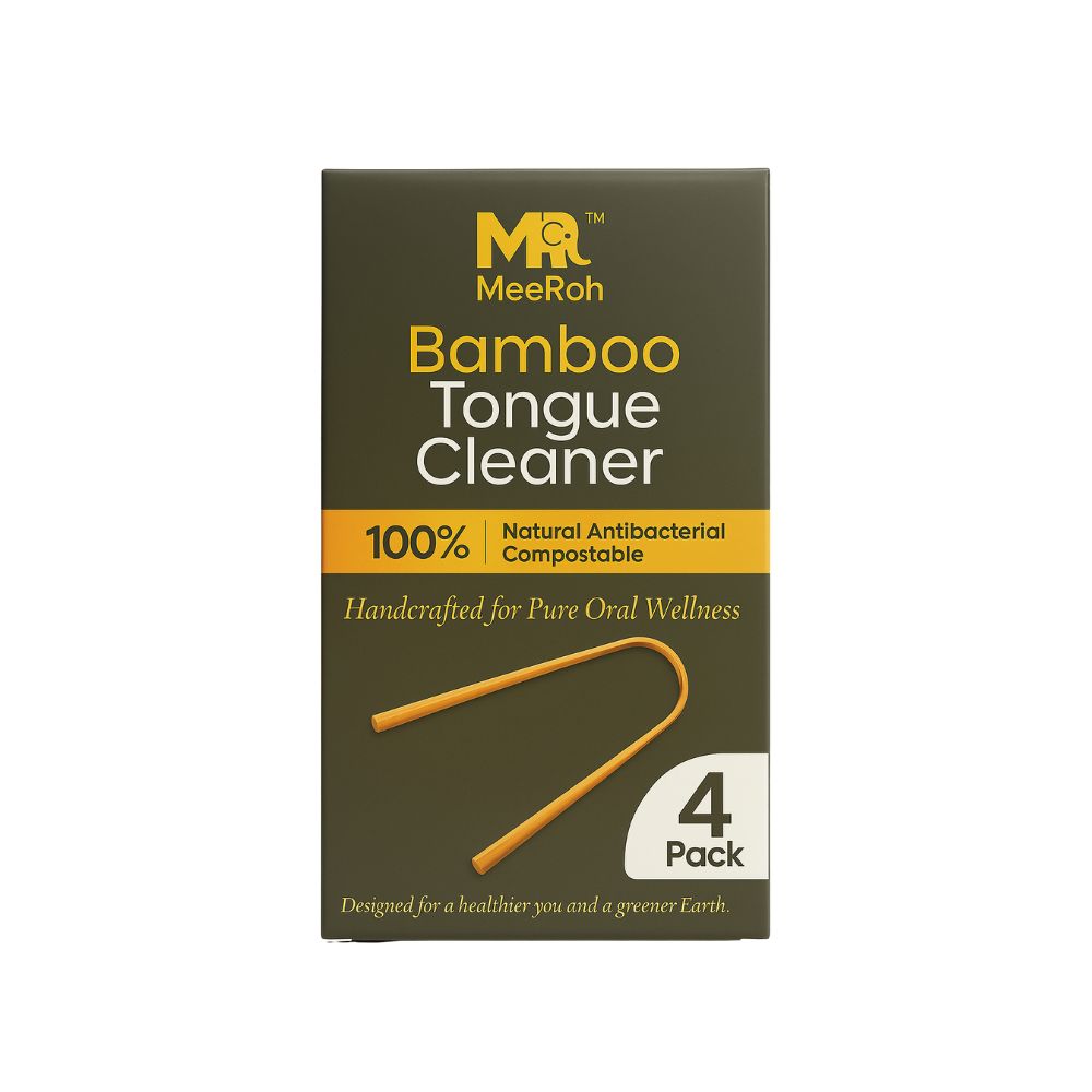 MeeRoh Premium Bamboo Tongue Scraper – Natural Freshness, Eco-Friendly Care