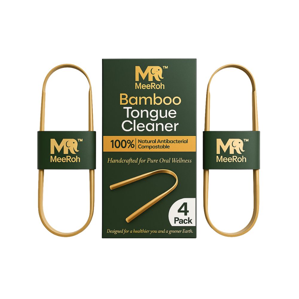 MeeRoh Premium Bamboo Tongue Scraper – Natural Freshness, Eco-Friendly Care