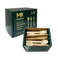 MeeRoh Premium Wooden Disposable Cutlery – Natural Elegance in Every Meal