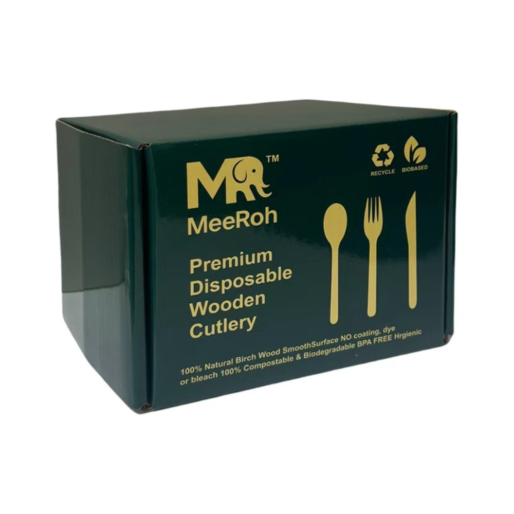 MeeRoh Premium Wooden Disposable Cutlery – Natural Elegance in Every Meal